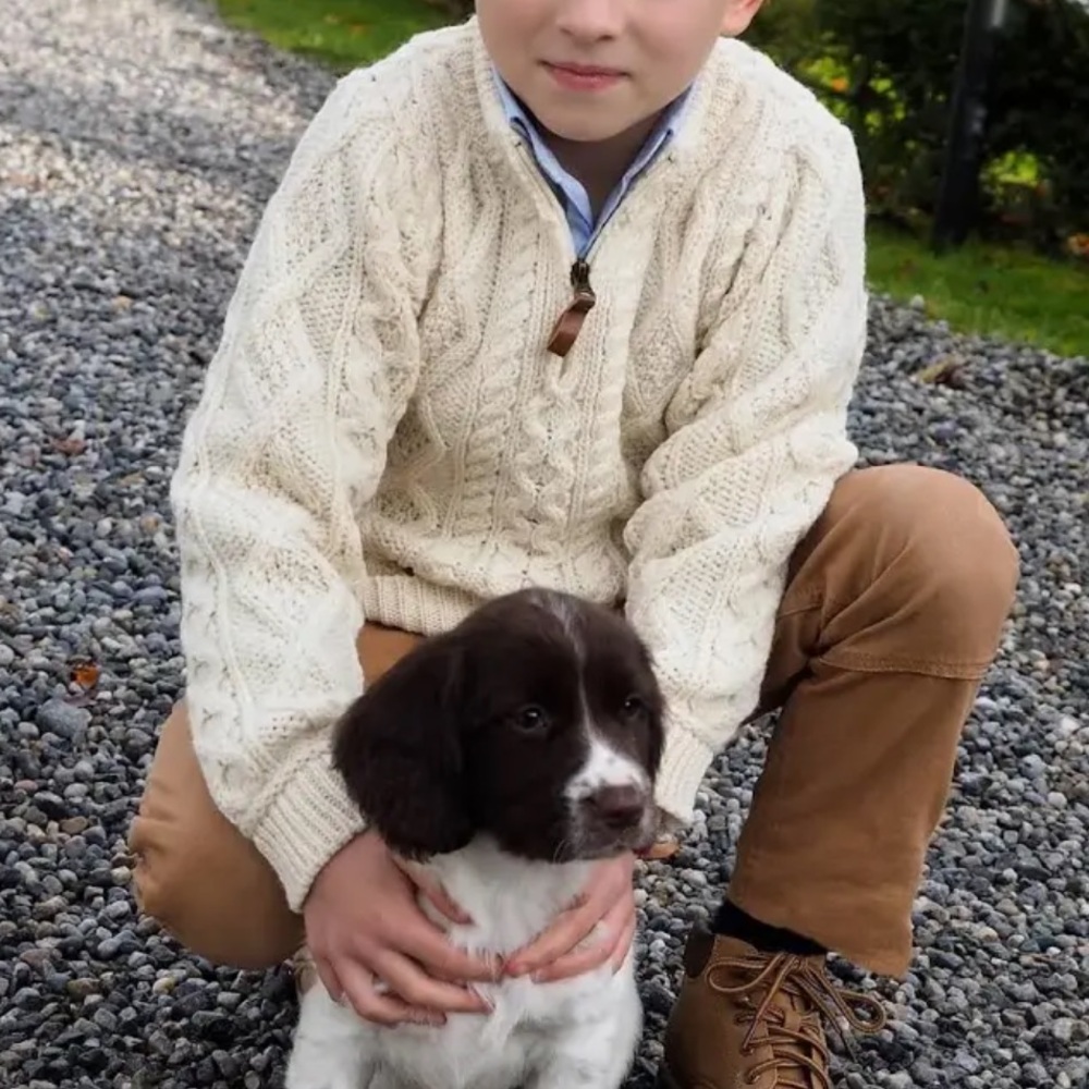 Aran Crafts Kid’s Quarter Zip Pullover Sweater 8-11 Years